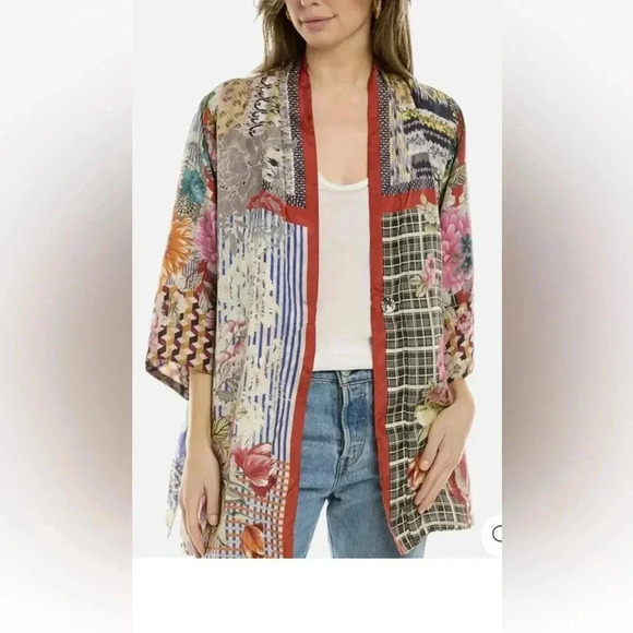 $420 Johnny Was Betzy Emilia Paisley Print Silk Kimono Top Size XL. - Picture 6 of 12